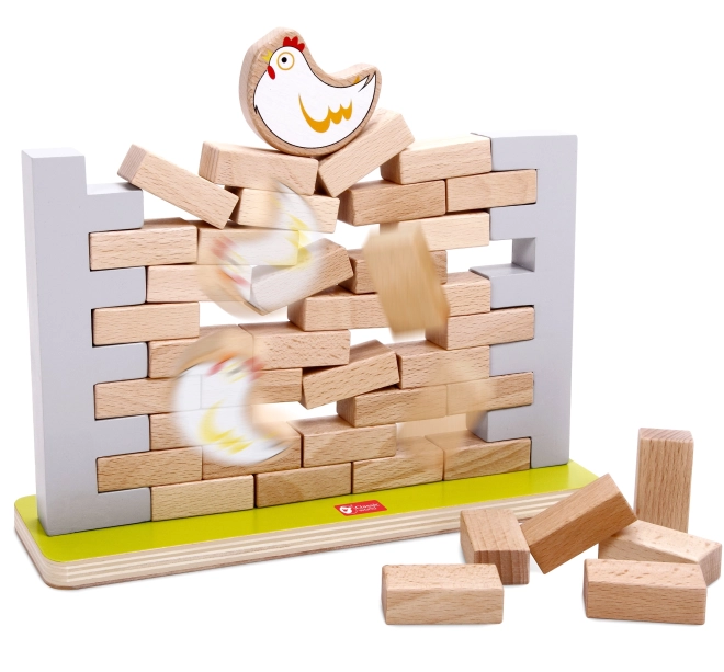Stapelspiel Backsteinmauer Holz 44 Stück