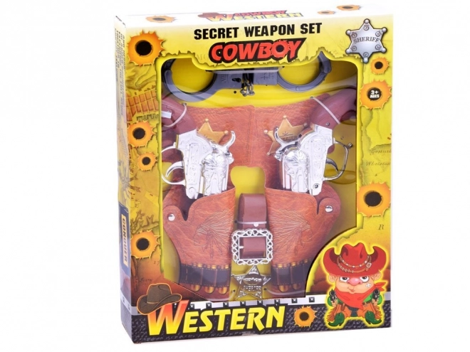 Cowboy-Spielset mit Revolver und Sheriff-Stern