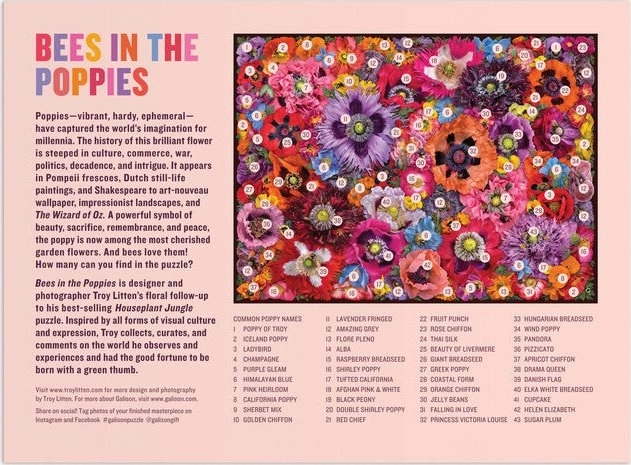 Bienen zwischen Mohnblumen Puzzle 1000 Teile