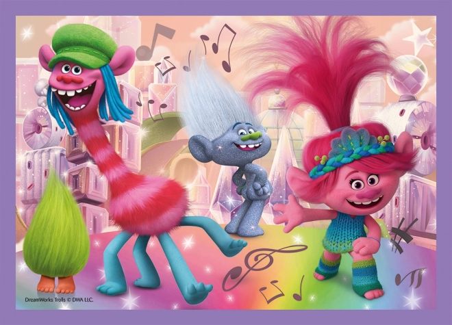 Trolls: Buntes Abenteuer Puzzle 4 in 1