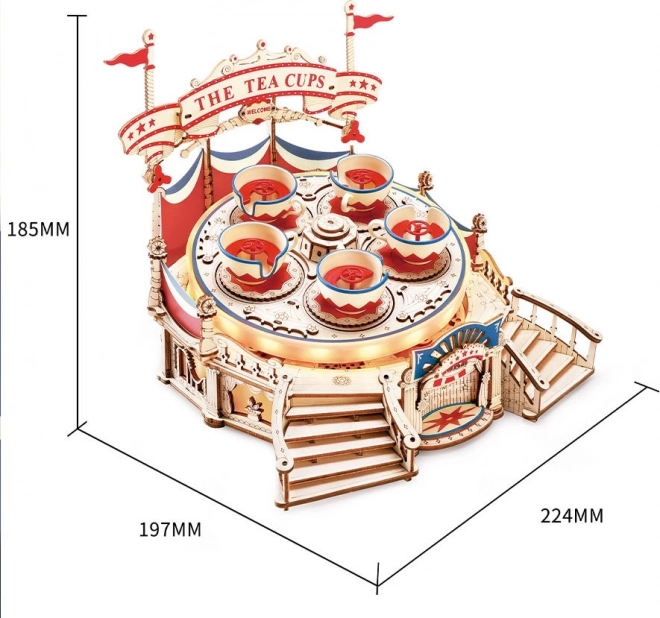 RoboTime 3D Holzpuzzle Spieluhr-Tassenkarussell