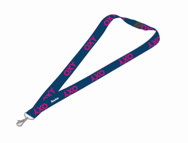 Schlüsselband mit Karabiner OXY Blue Line Pink