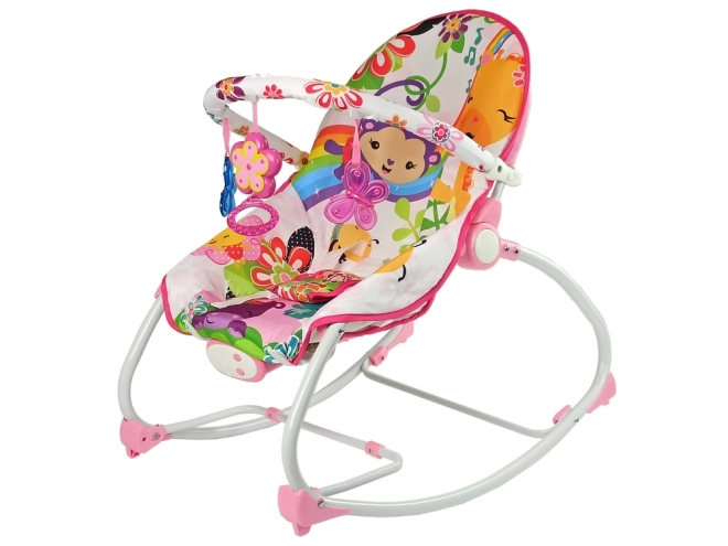 Babyliege 2-in-1 Rosa Blume mit Musik und Vibration