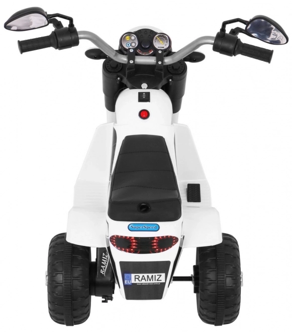 Kinder Elektro-Motorrad MiniBike Weiß mit LED-Lichtern und Sounds