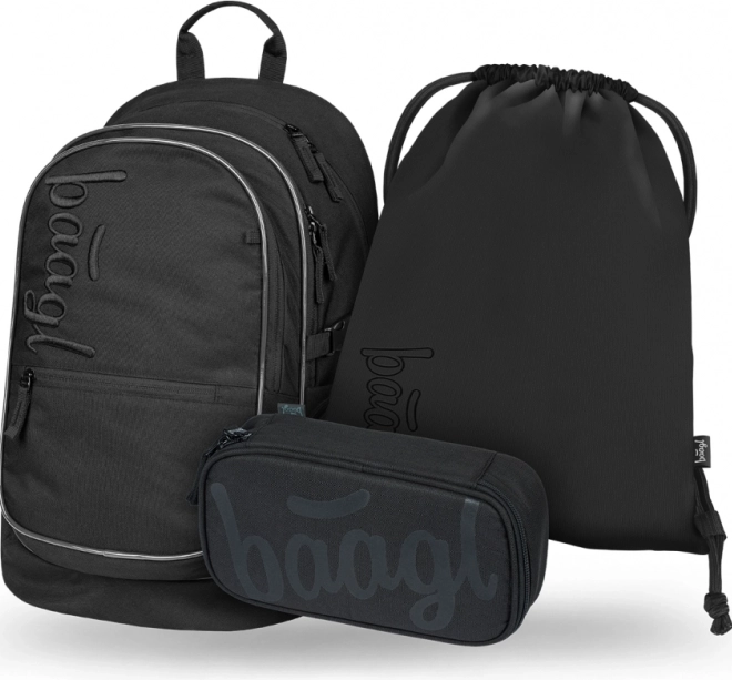 Set 3v1 Core Uni Schwarz: Rucksack, Federmäppchen und Schuhbeutel