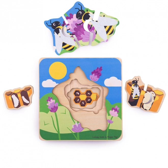 Bigjigs Toys Schichtenpuzzle Lebenszyklen der Biene