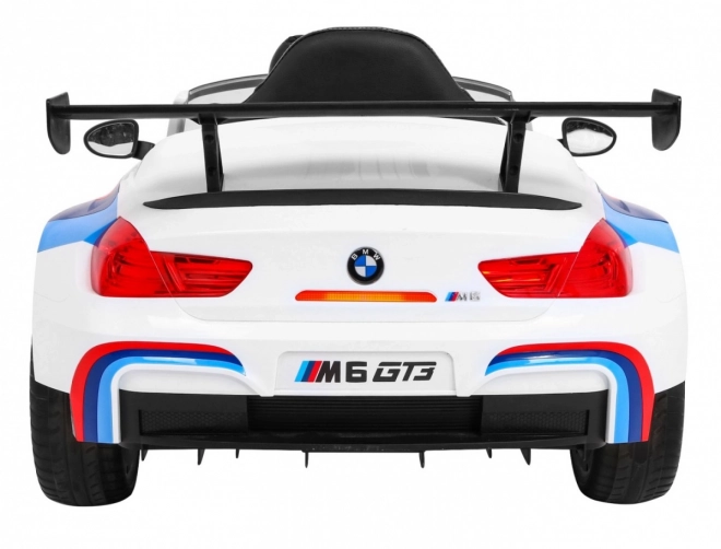 BMW M6 GT3 Kinderauto mit Batterie Weiß + Belüftung + MP3 Sounds Lichter + Fernsteuerung
