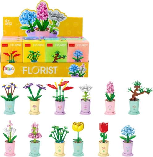 Konstruktionsspielzeug Blume im Blumentopf 32–60 Teile