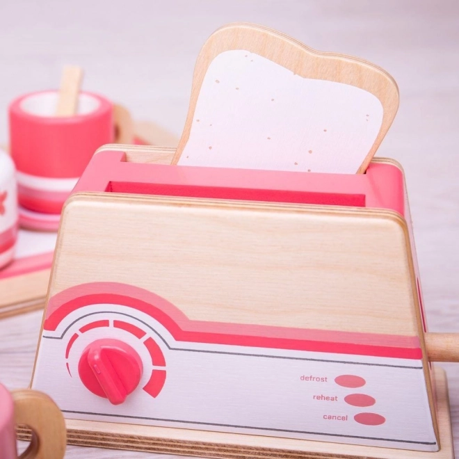 Holztoaster für Kinder in Rosa