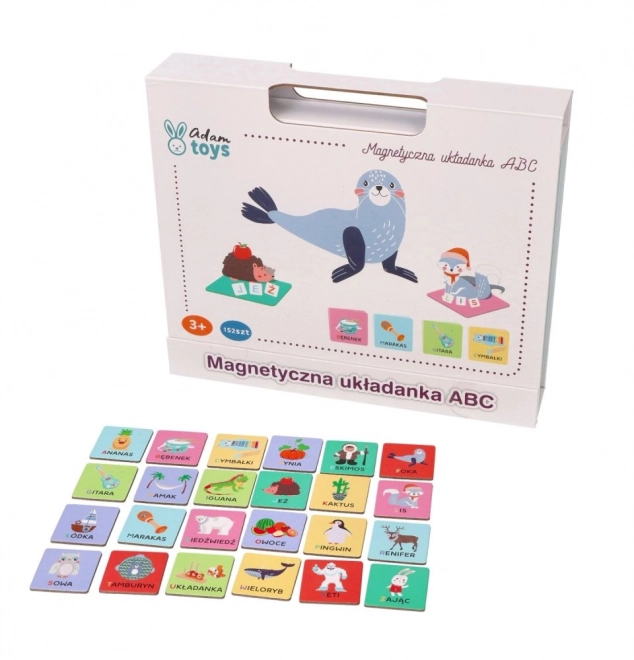 Magnetisches ABC-Puzzle mit Buchstaben und Bildern