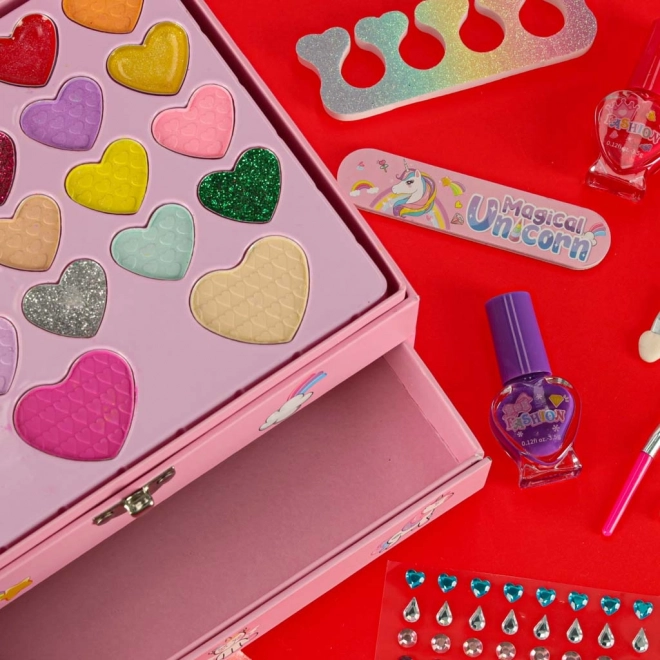 Kinderschminkset Einhorn für Make-up und Nägel