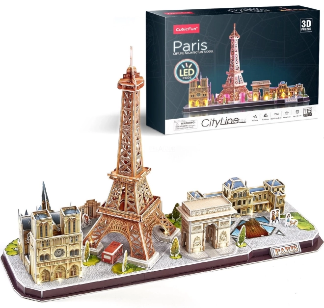 CubifFun Leuchtendes 3D-Puzzle CityLine Panorama: Paris