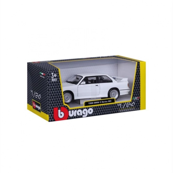 Bburago BMW 3er Serie M3 1988 Weiß Modellauto