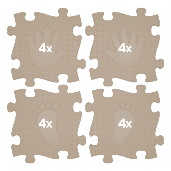 Woopie sensorische orthopädische Puzzlematte Hände und Füße beige