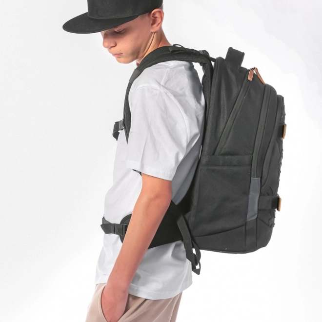 Schulset Baagl Skate Max Darkness: Rucksack, Federmäppchen und Beutel
