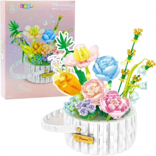 Konstruktionsset Blumenkorb mit LED
