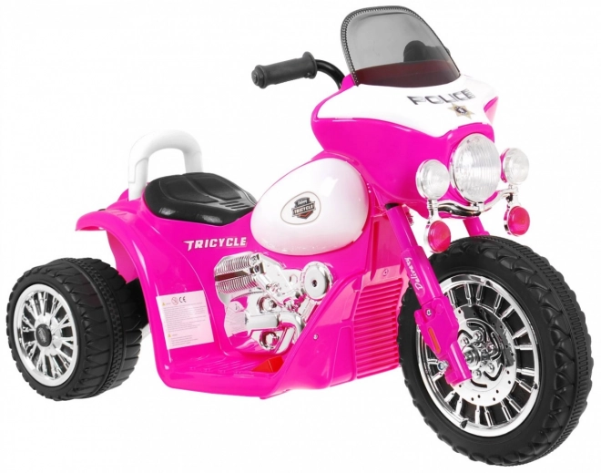 Kinder-Chopper mit Akku in Rosa mit 3 Rädern, Geräuschen und LED-Lichtern