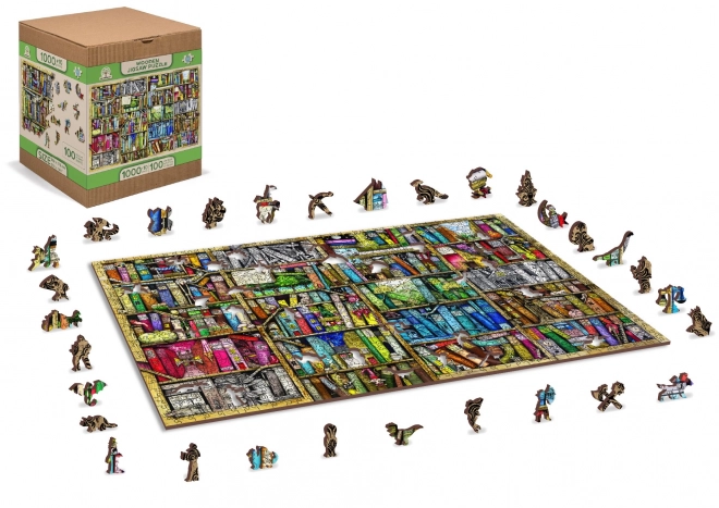 Holzpuzzle Bibliothek 2in1 von WOODEN CITY, 1010 Teile, EKO