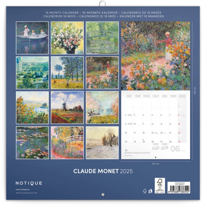 Notizkalender Claude Monet 2025