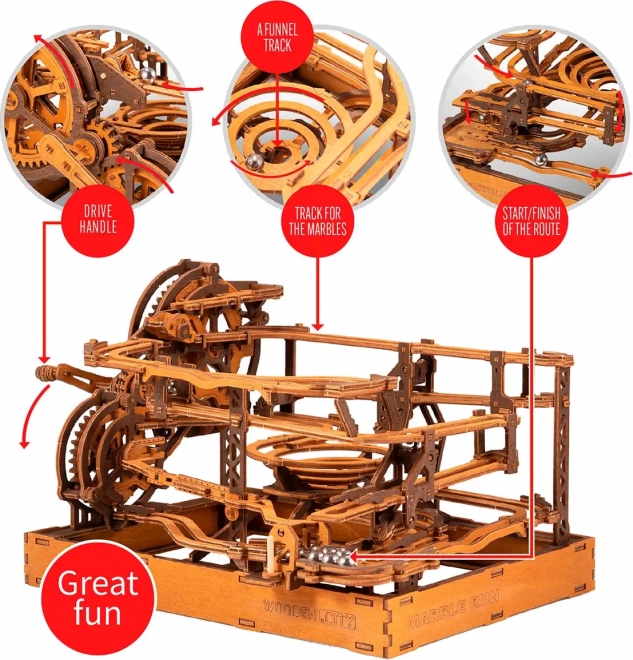 3D-Holzpuzzle Kugelbahn von WOODEN CITY