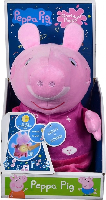 Peppa Pig 2-in-1 Kuscheltier mit Schlaflied und Licht, rosa, 25 cm