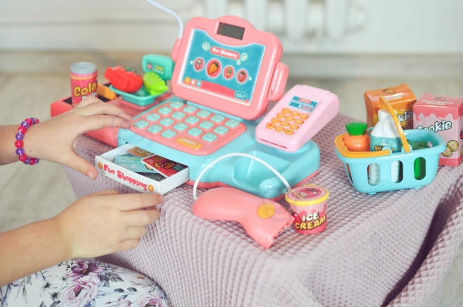 Kinder Spielkasse mit Scanner, Waage und Mikrofon von Woopie