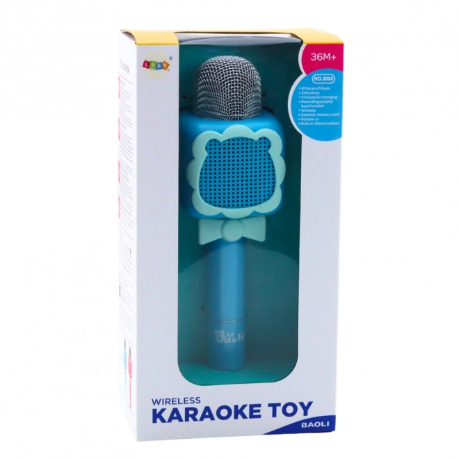 Kabelloses Karaoke-Mikrofon Bluetooth Blau für Kinder