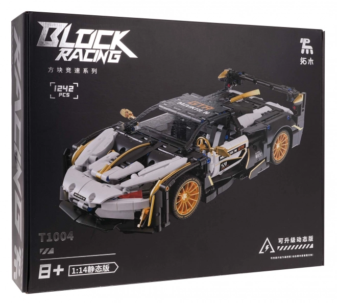 Baukasten Sportwagen schwarz-weiß 1242 Stück