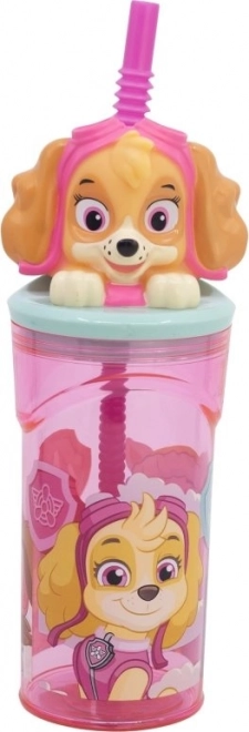 Flasche mit Strohhalm Paw Patrol rosa