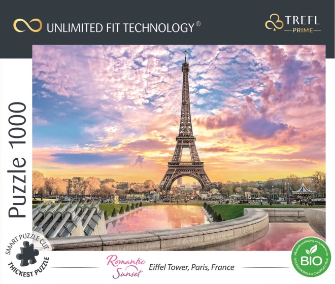 Romantischer Sonnenuntergang: Eiffelturm Paris Puzzle 1000 Teile