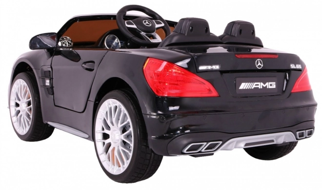 Mercedes AMG SL65 für Kinder schwarz + Fernbedienung + Gepäckträger + Sitzverstellung + MP3 LED + Sanfter Start
