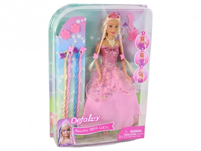 Rosa Prinzessin Lucy Puppe mit Haaraccessoires