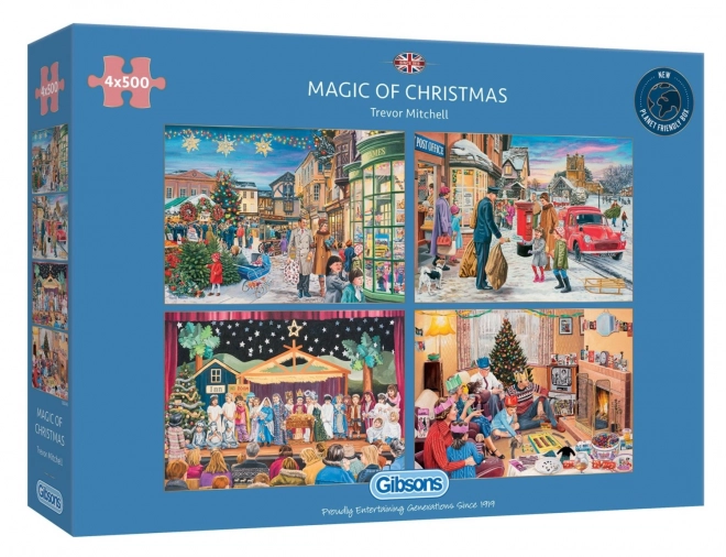 Gibsons Puzzle Magie von Weihnachten 4x500 Teile