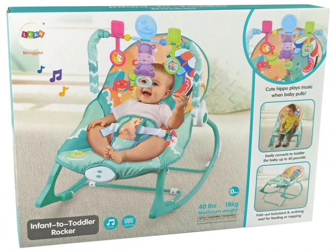 2-in-1 Babyschaukelstuhl mit Spielzeug und Vibration