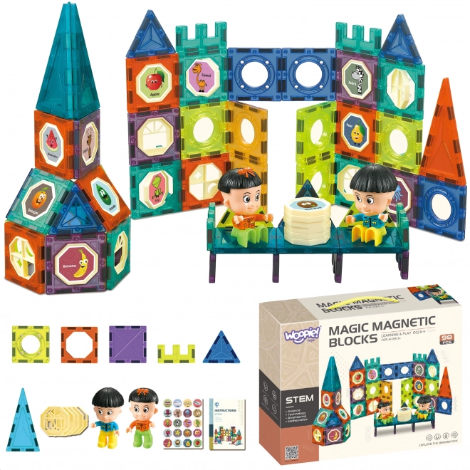 Woopie magnetische Bausteine Schloss 98 Stk