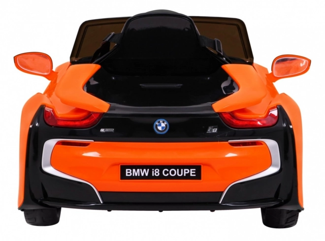 BMW I8 Lift Batteriefahrzeug Orange + Fernbedienung + Langsamer Start + 3-Punkt-Gurte + MP3 USB + LED-Diode