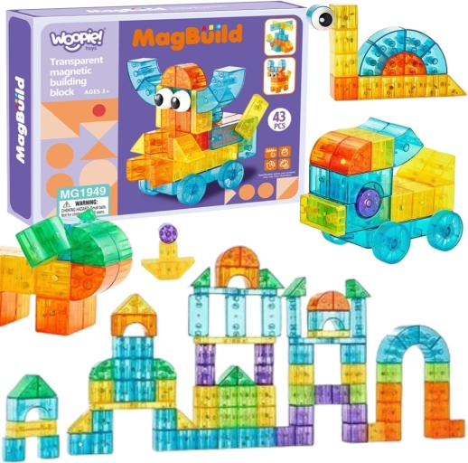 Transparente magnetische Bausteine 43 Stk. Woopie