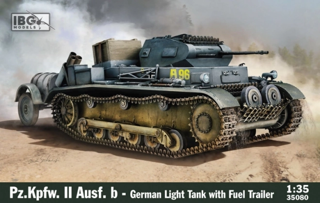 Modellbausatz Panzer II Ausf. B Deutscher Leichter Panzer mit Treibstoffanhänger