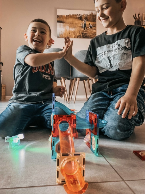 Woopie magnetische Kugelbahn Bausteine leuchtend 49 Stück