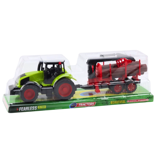 Traktor mit HDS-Anhänger für Holzbearbeitung