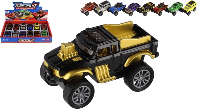 Geländegängiges Mini-Auto mit Aufziehmotor 6,5 cm – Metall und Kunststoff, Mix verschiedener Modelle
