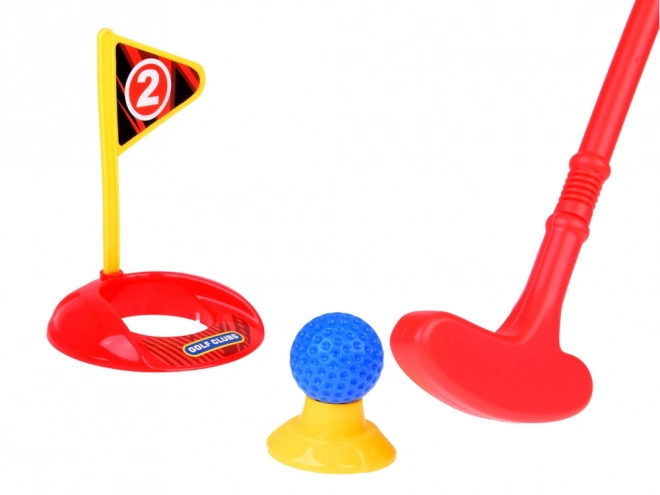 Mini-Golf-Set mit Schlägern, Bällen und Rollständer für Kinder