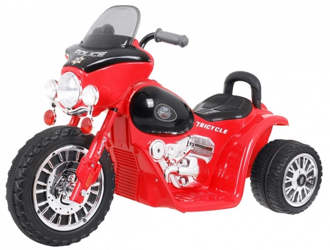 Kinder Elektro-Motorrad Chopper Rot mit 3 Rädern, Sound und LED-Licht