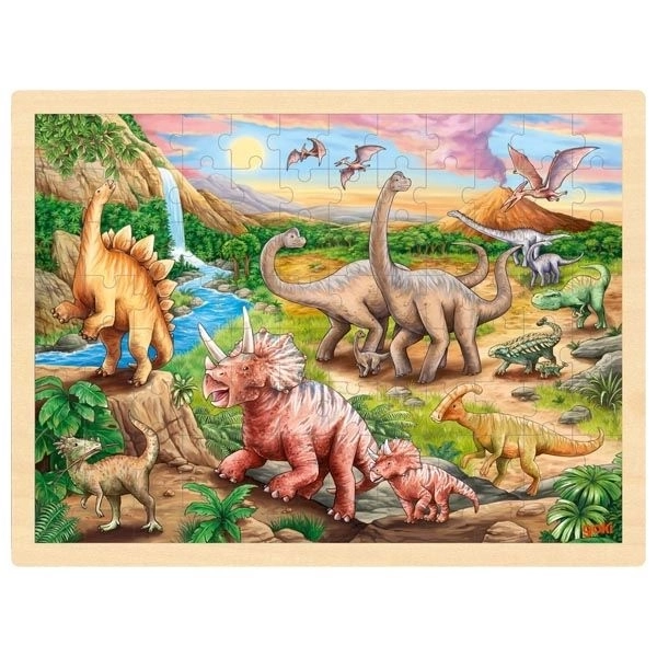 Goki Holzpuzzle Dino Pfad 96 Teile