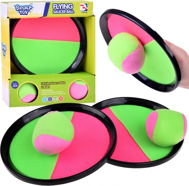 Fang-und-Wurf-Set mit Klett – 2 Schläger und 2 Bälle für Outdoor-Spaß