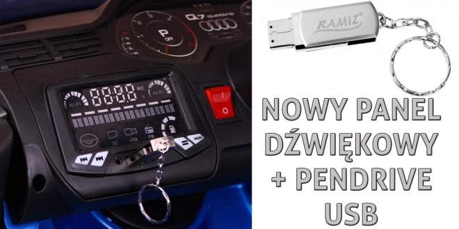 Audi Q7 Quattro S-Line für Batterie Rot + Fernbedienung + langsamer Start + EVA + Radio MP3 LED