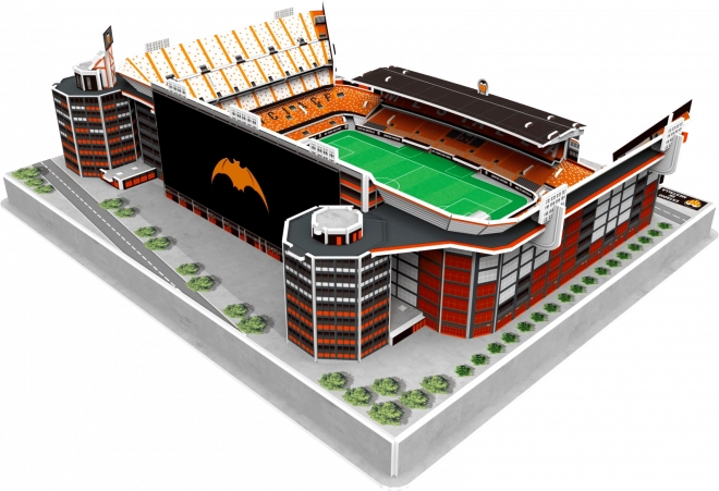 3D Puzzle Stadion Mestalla FC Valencia Leuchtend