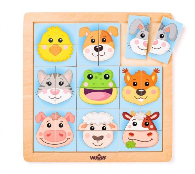 Bunte Tiergesichter Puzzle