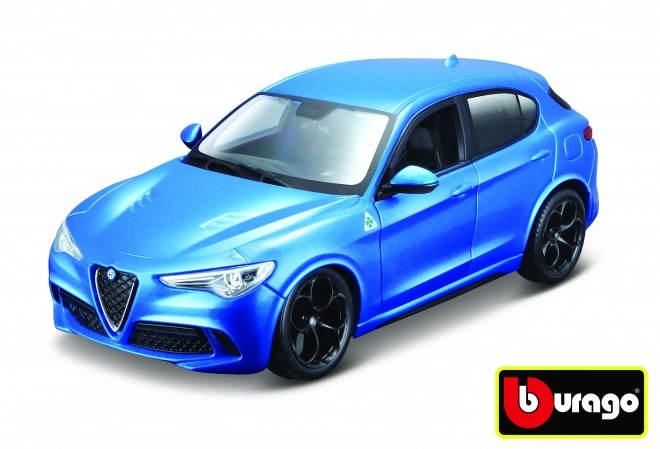 Alfa Romeo Stelvio Modellauto Blau im Maßstab 1:24 von Bburago