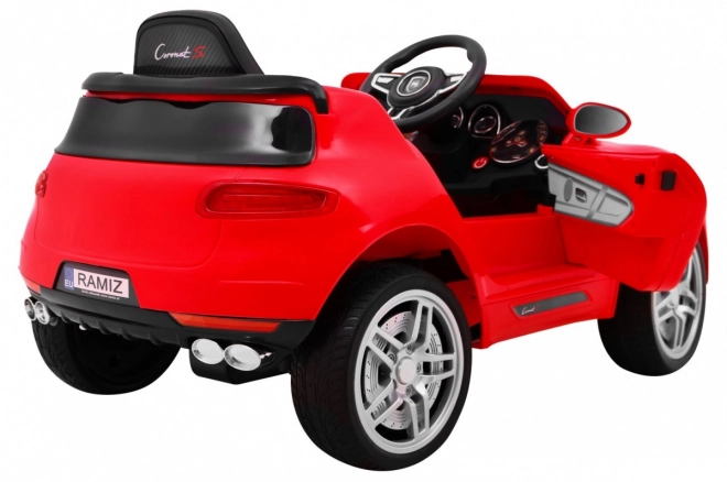 Turbo-S Batterieauto für Kinder Rot + Fernbedienung + Langsamer Start + EVA-Reifen + MP3-Radio